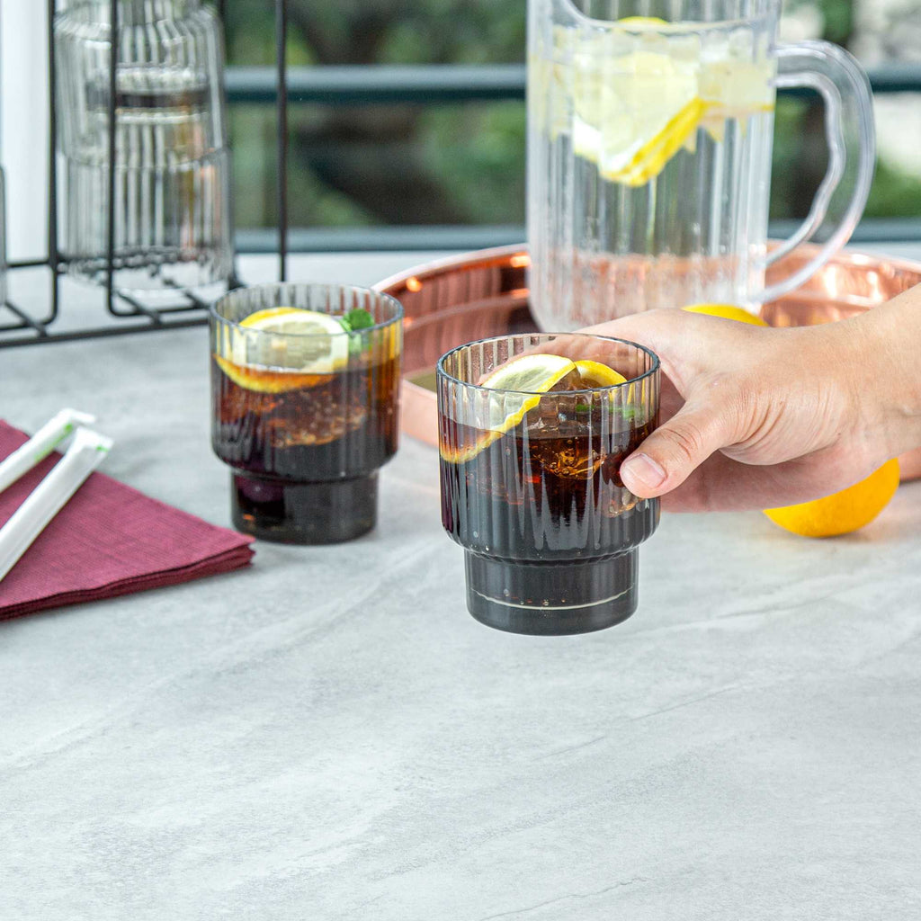 Bev Tek 11 oz Gray SAN Plastic Tumbler - Stackable - 48 count box