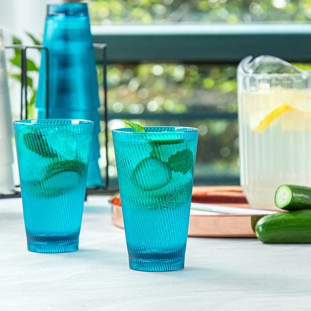 Bev Tek 14 oz Blue SAN Plastic Tumbler - 48 count box