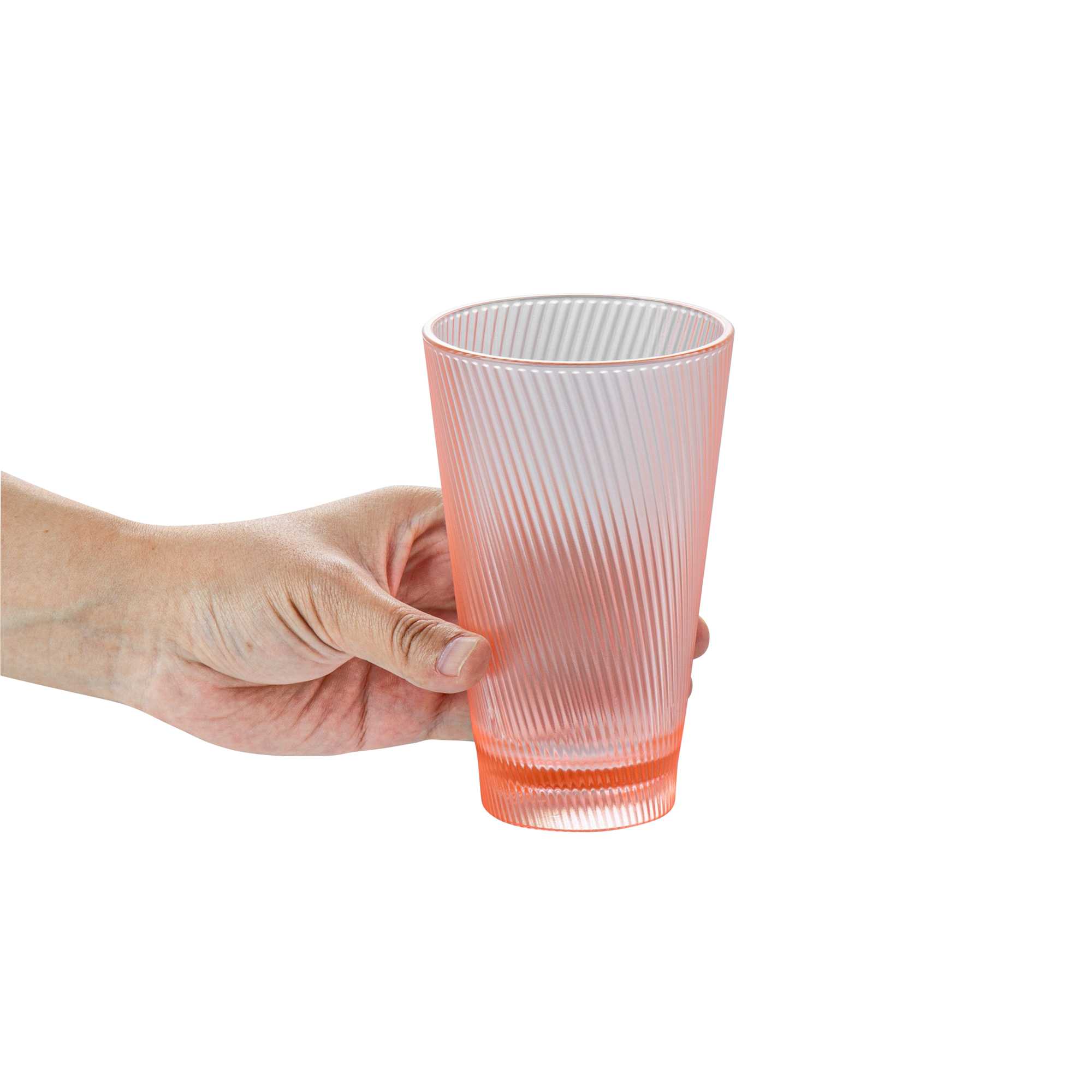 Bev Tek 14 oz Pink SAN Plastic Tumbler - 6 count box
