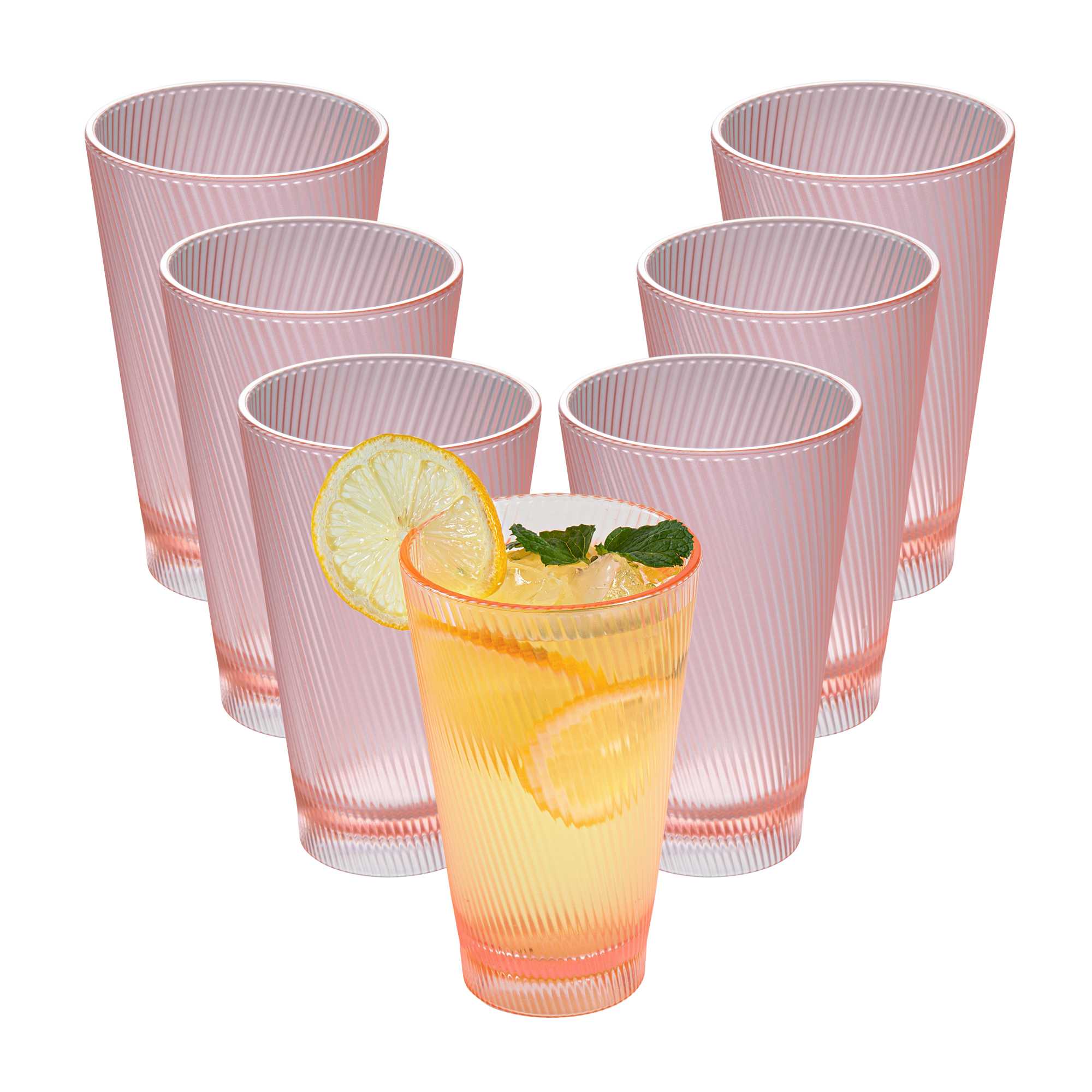 Bev Tek 14 oz Pink SAN Plastic Tumbler - 48 count box