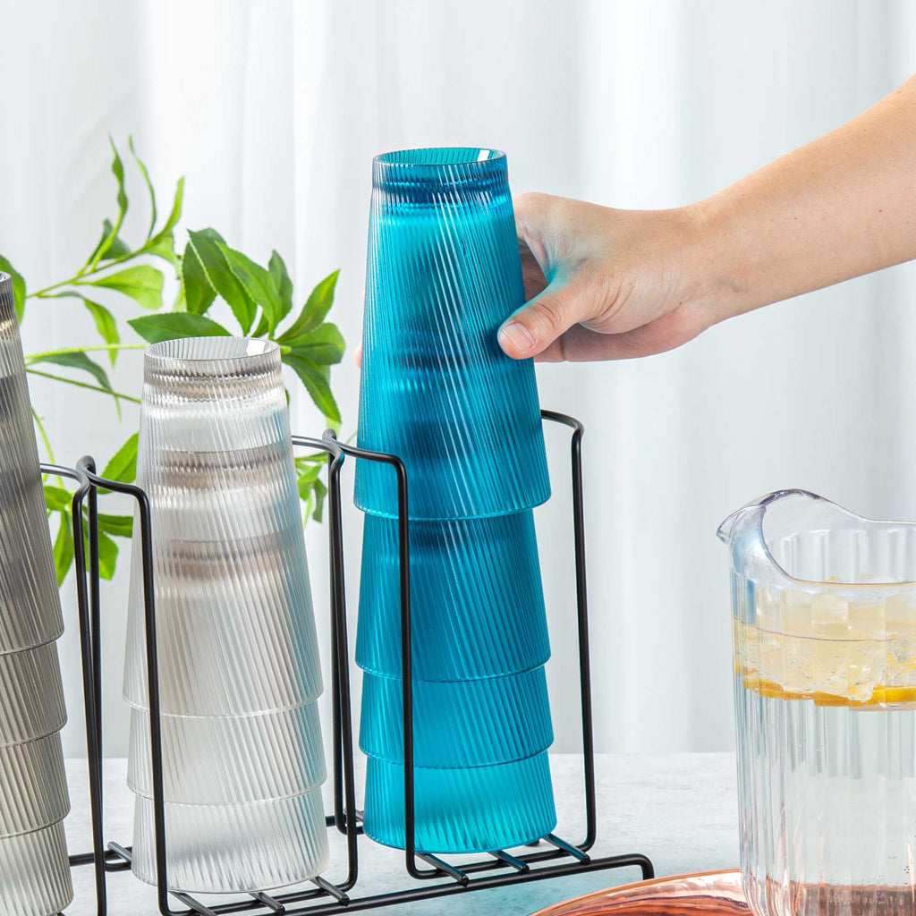 Bev Tek 16 oz Blue SAN Plastic Tumbler - 6 count box