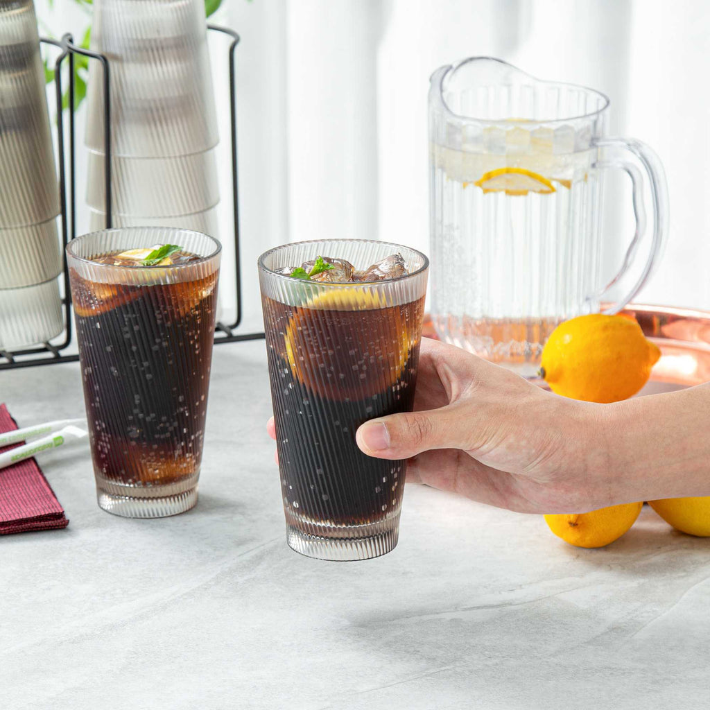 Bev Tek 16 oz Clear SAN Plastic Tumbler - 6 count box