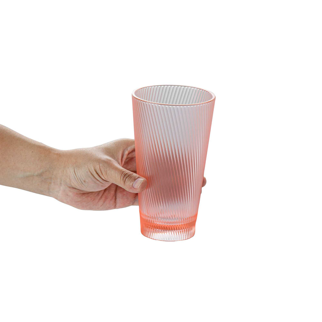 Bev Tek 16 oz Pink SAN Plastic Tumbler - 6 count box
