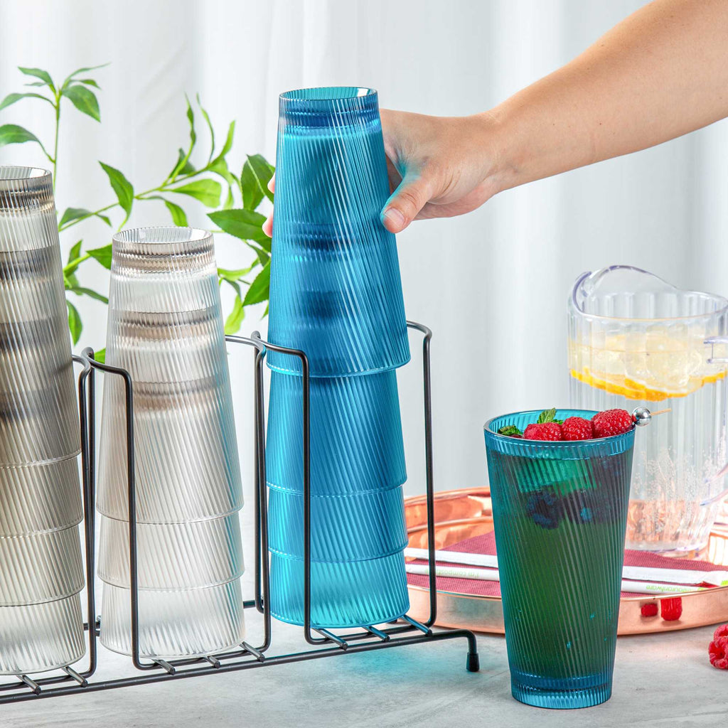 Bev Tek 20 oz Blue SAN Plastic Tumbler - 48 count box
