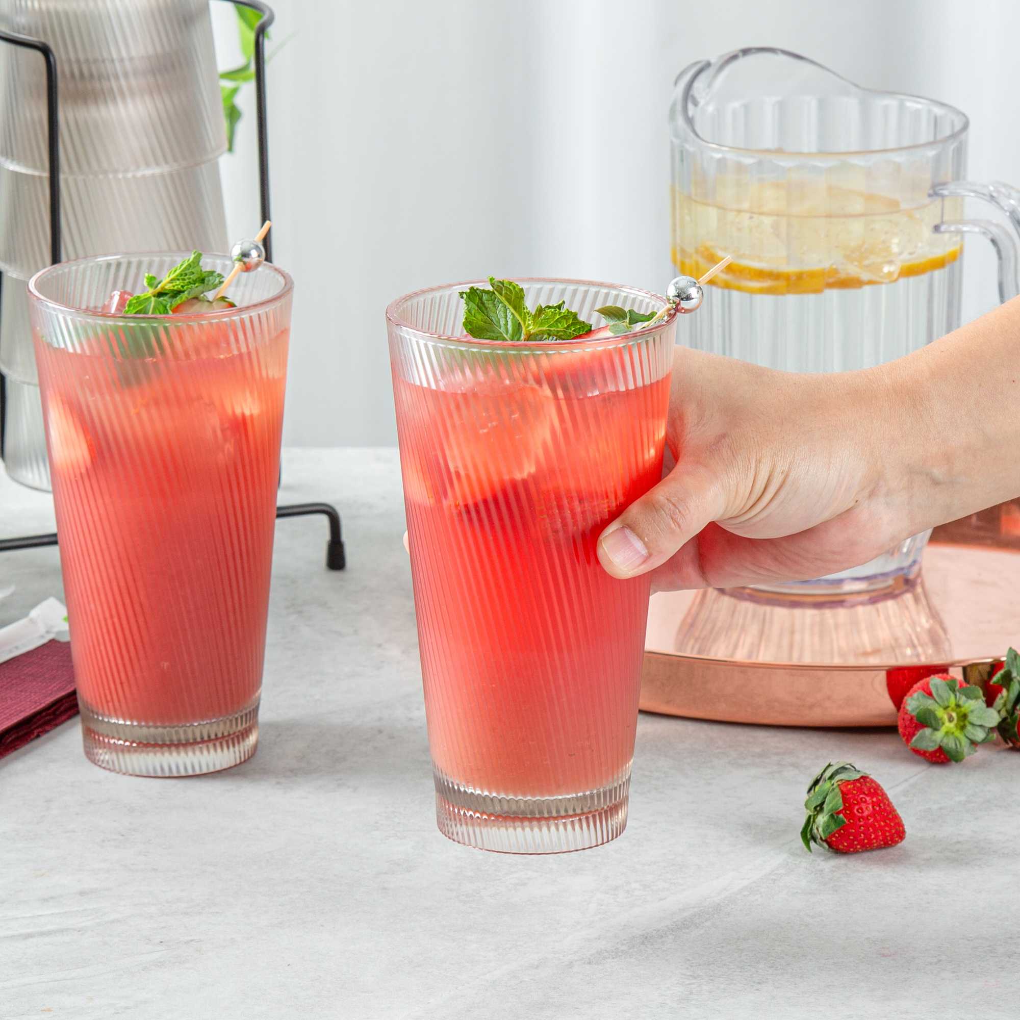 Bev Tek 20 oz Clear SAN Plastic Tumbler - 6 count box