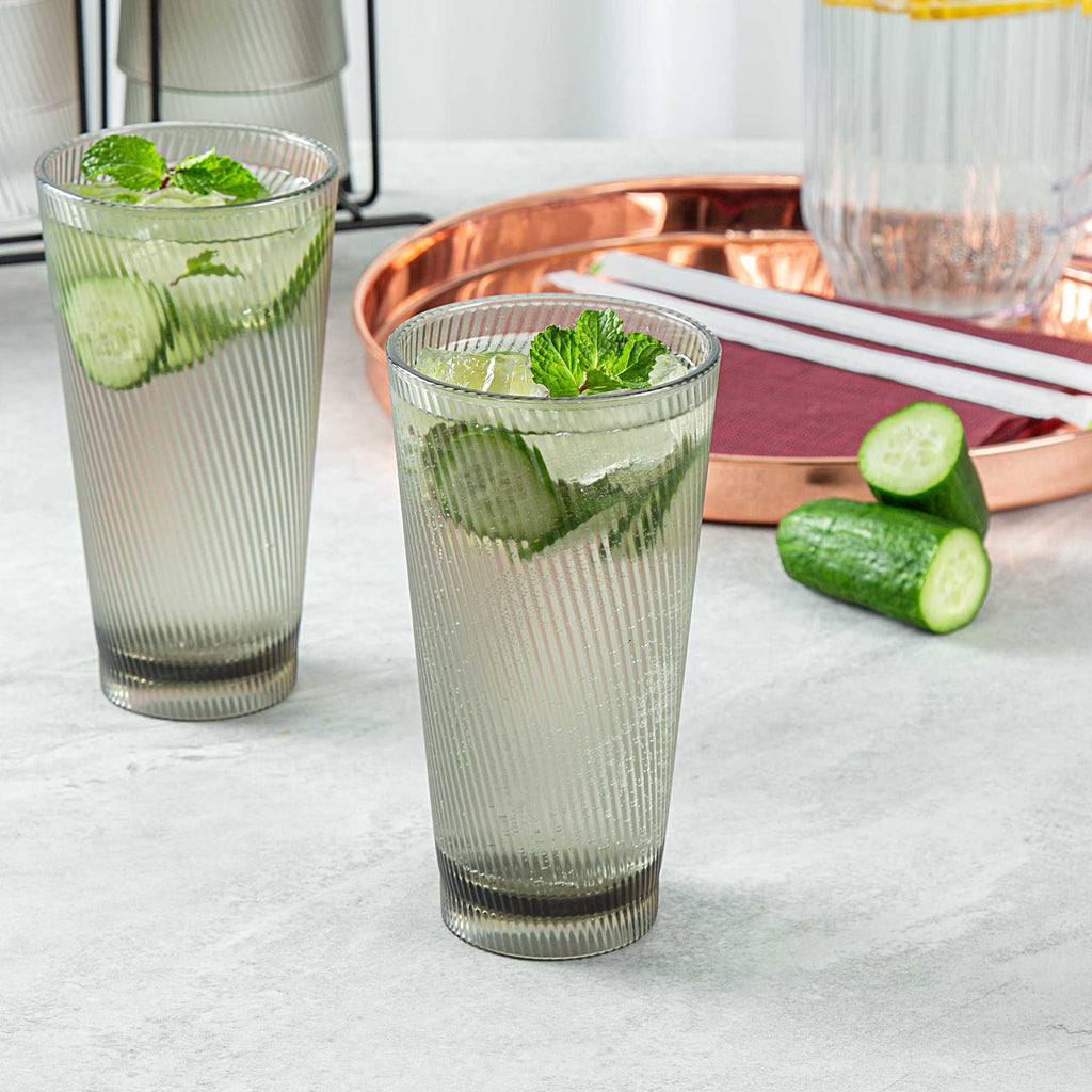 Bev Tek 20 oz Gray SAN Plastic Tumbler - 6 count box