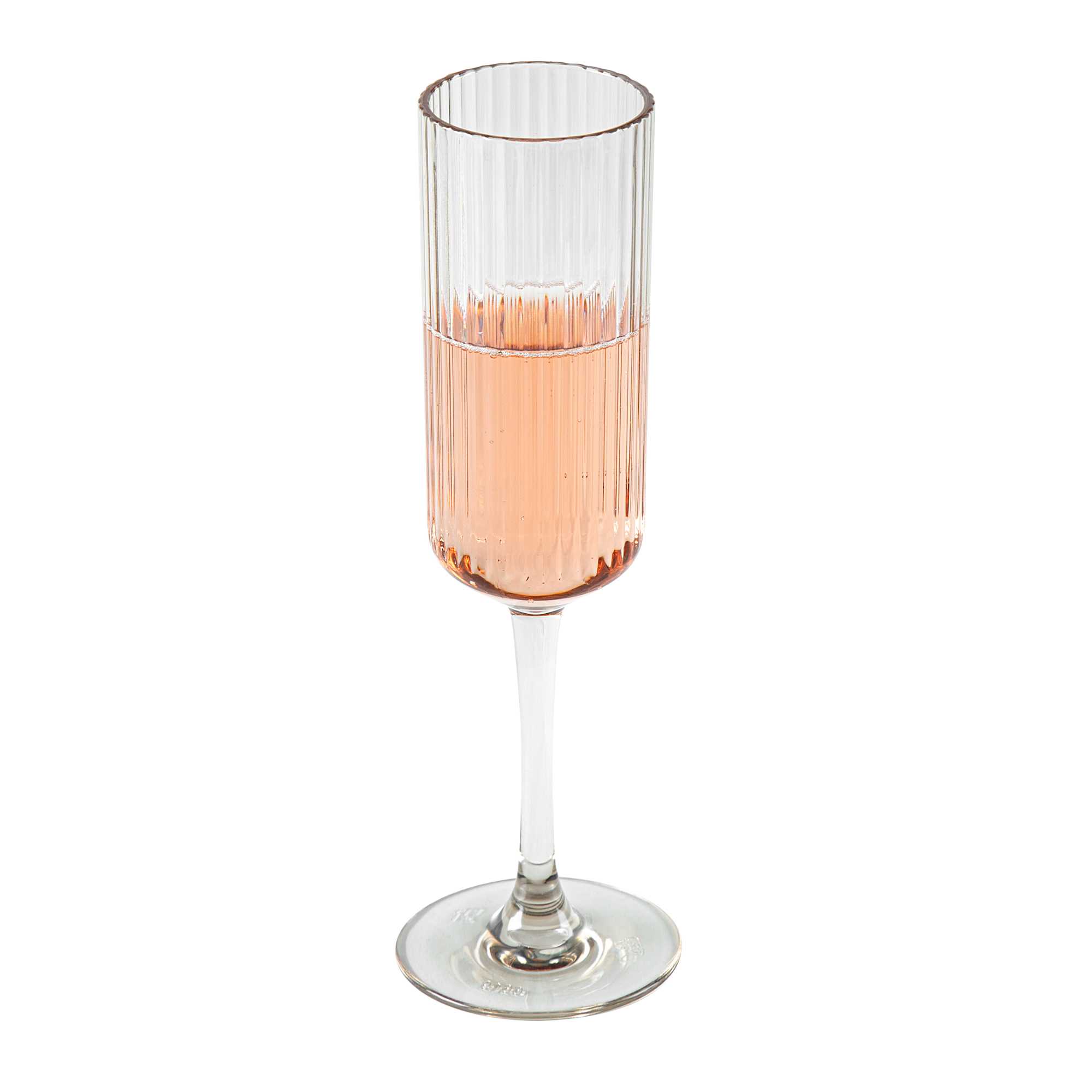 Bev Tek 6 oz Clear SAN Plastic Champagne Flute - 6 count box
