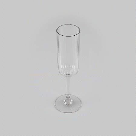Bev Tek 6 oz Clear SAN Plastic Champagne Flute - 6 count box
