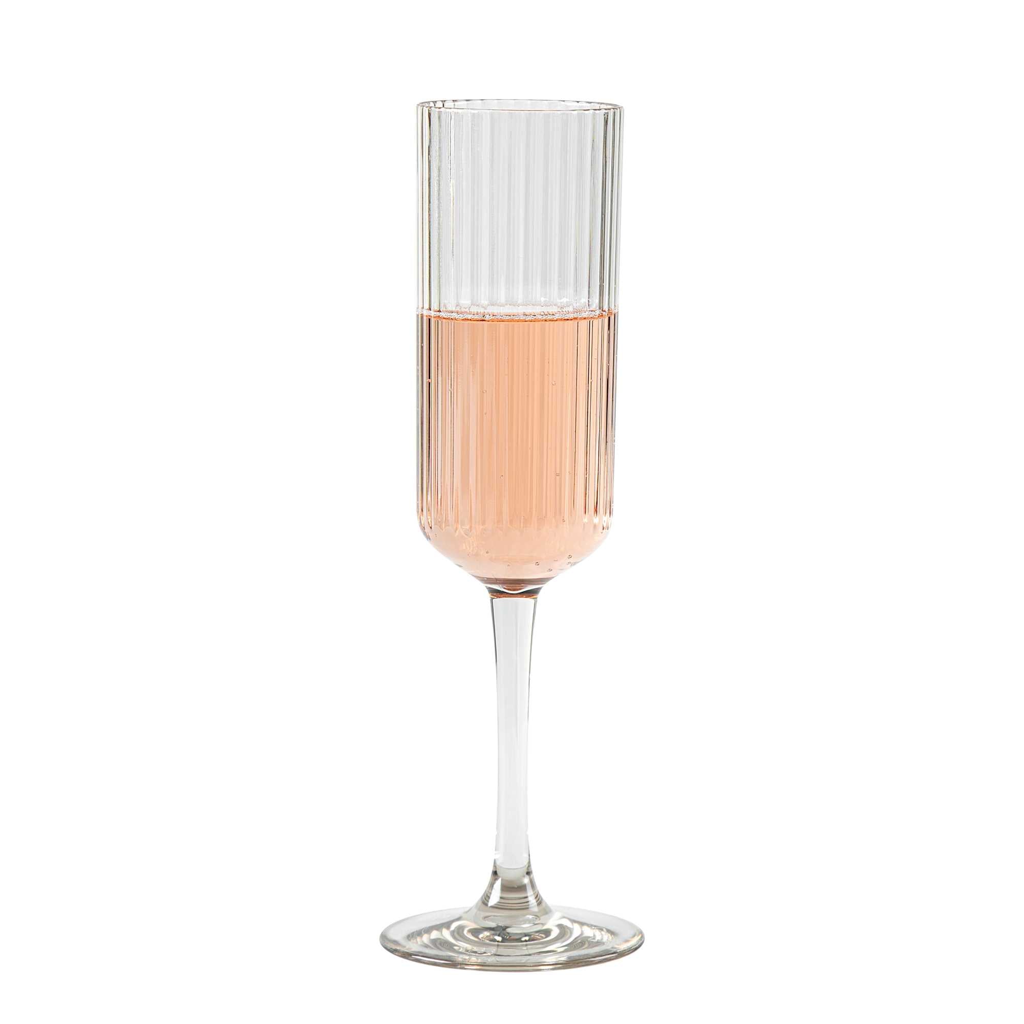 Bev Tek 6 oz Clear SAN Plastic Champagne Flute - 48 count box
