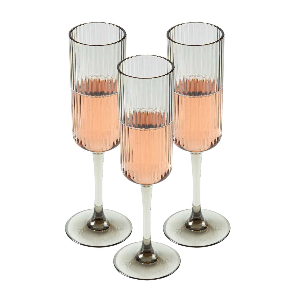 Bev Tek 6 oz Gray SAN Plastic Champagne Flute - 48 count box