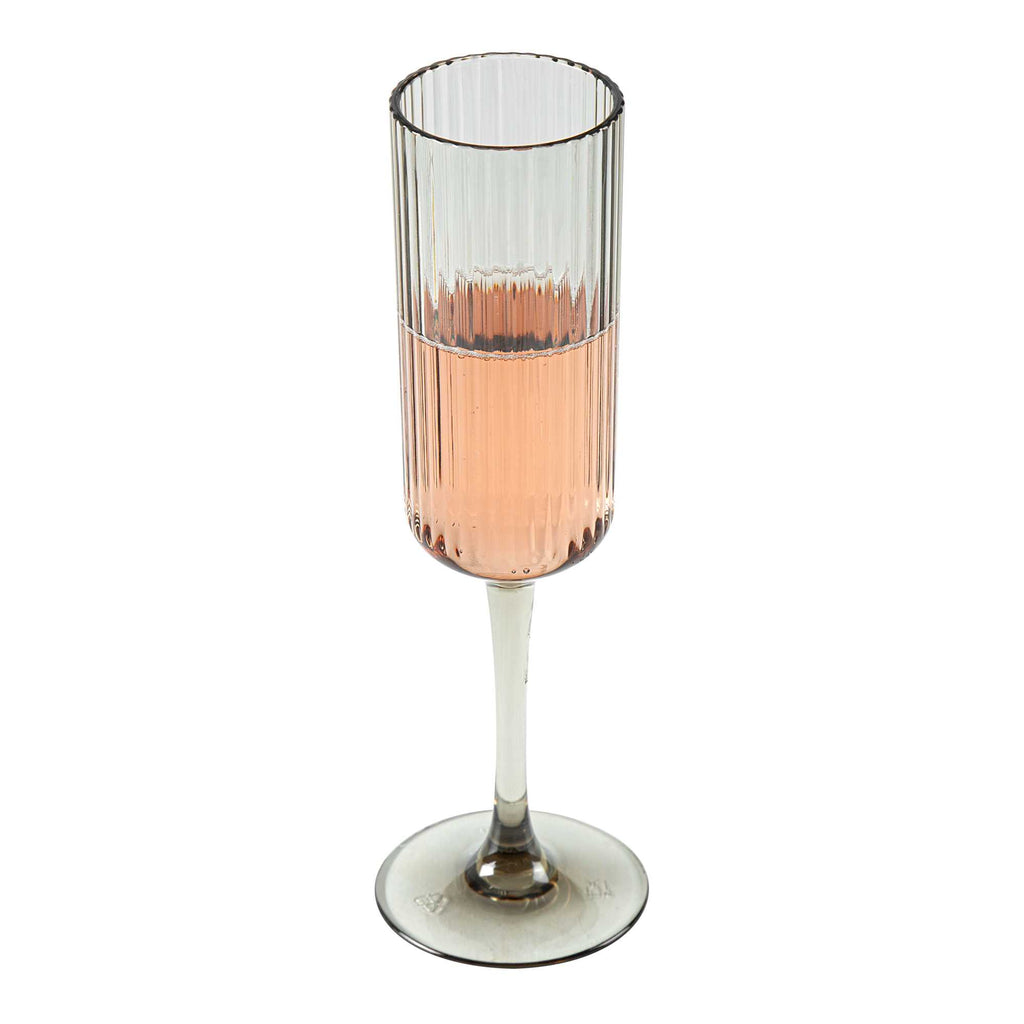 Bev Tek 6 oz Gray SAN Plastic Champagne Flute - 48 count box