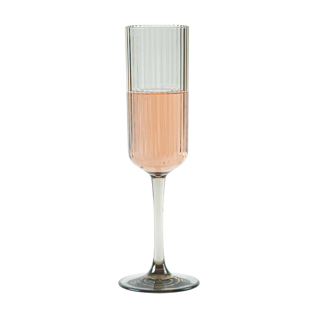 Bev Tek 6 oz Gray SAN Plastic Champagne Flute - 48 count box