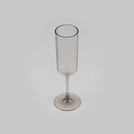 Bev Tek 6 oz Gray SAN Plastic Champagne Flute - 48 count box