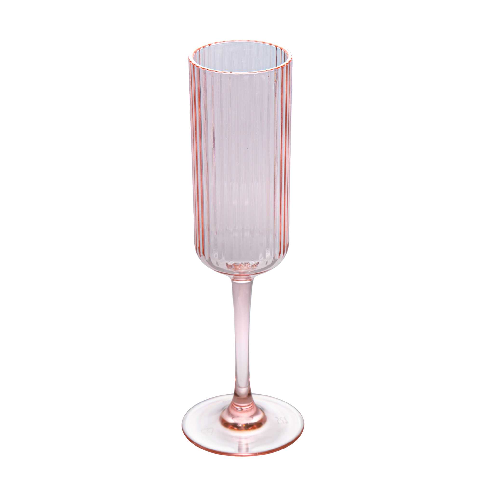 Bev Tek 6 oz Pink SAN Plastic Champagne Flute - 6 count box