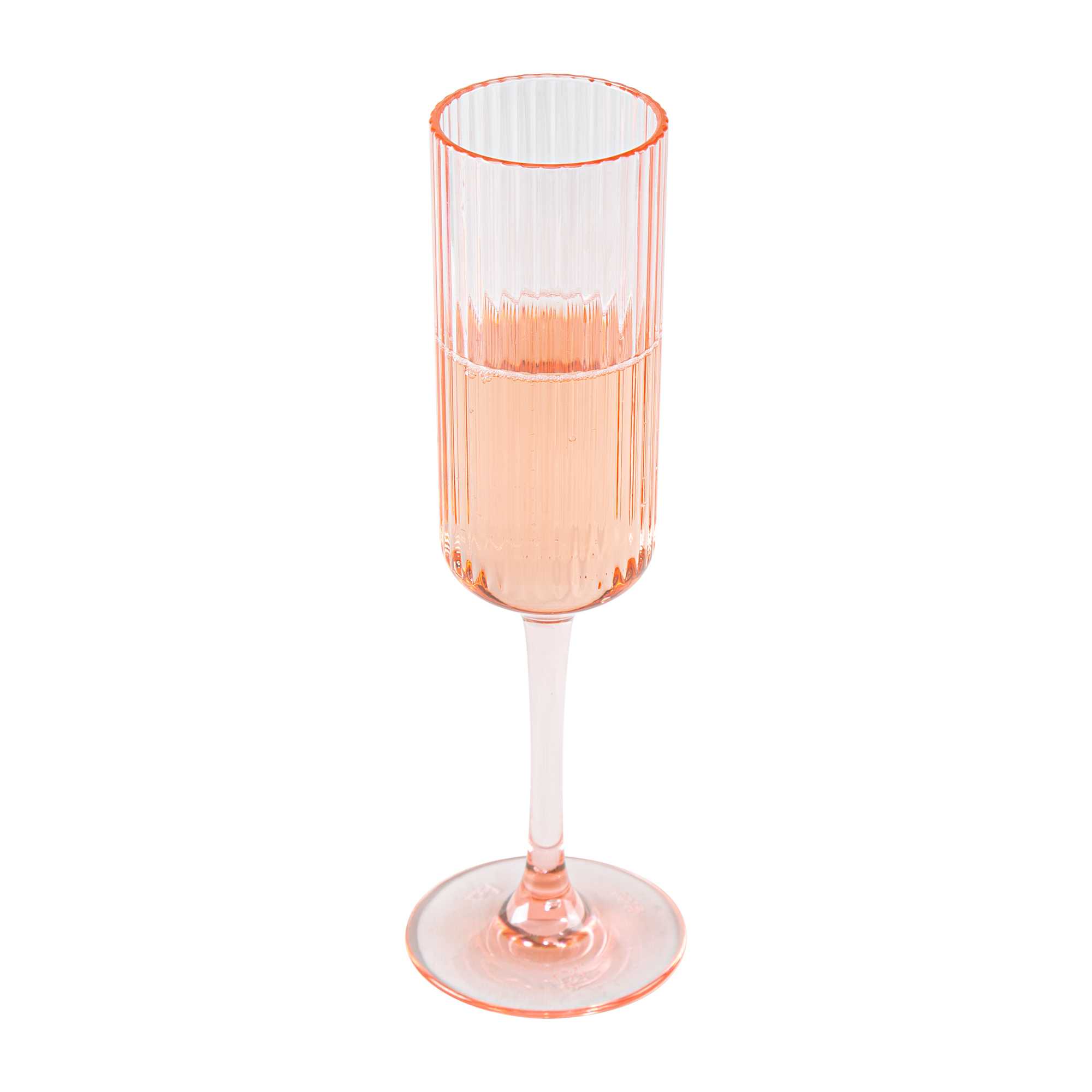 Bev Tek 6 oz Pink SAN Plastic Champagne Flute - 6 count box