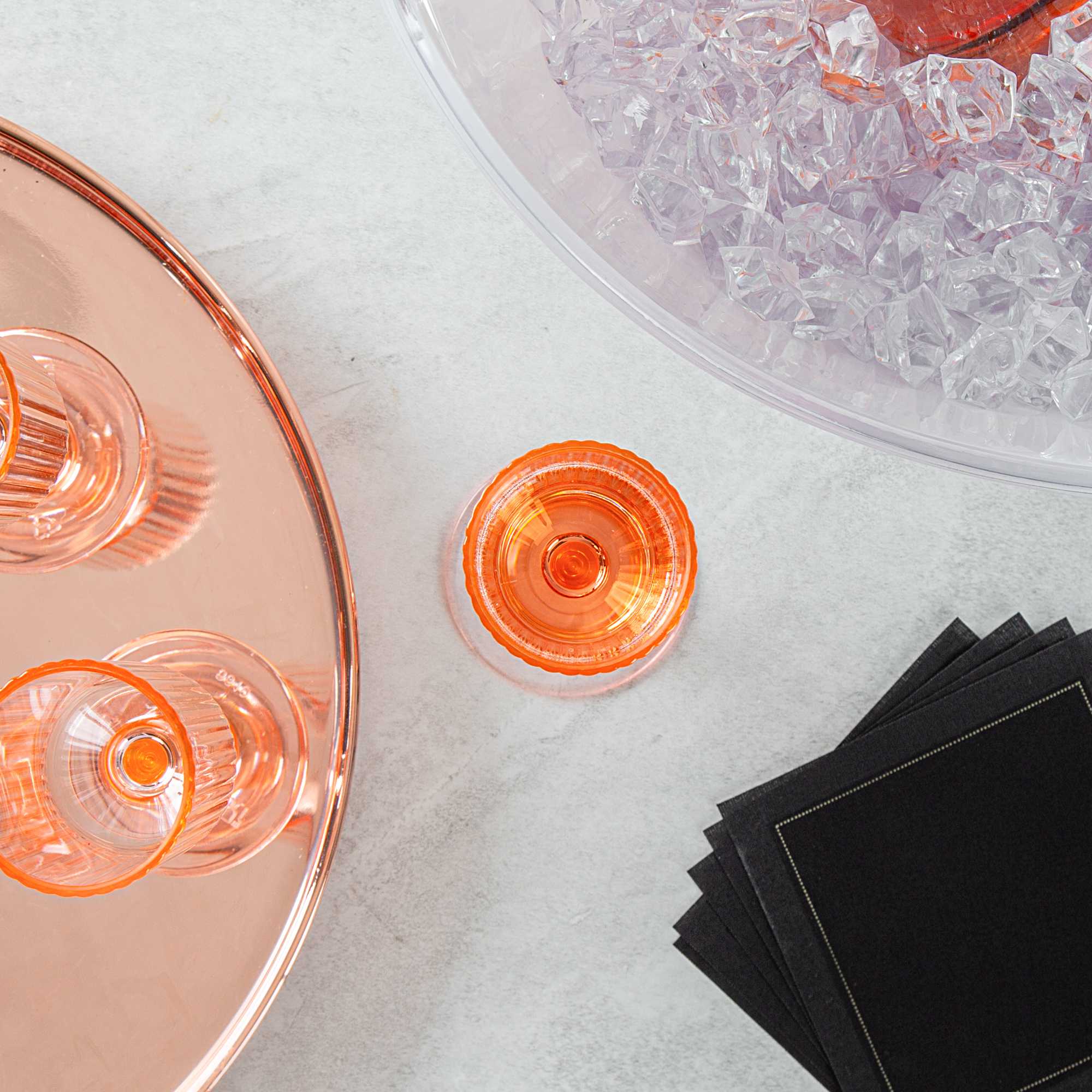 Bev Tek 6 oz Pink SAN Plastic Champagne Flute - 6 count box