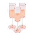 Bev Tek 6 oz Pink SAN Plastic Champagne Flute - 48 count box