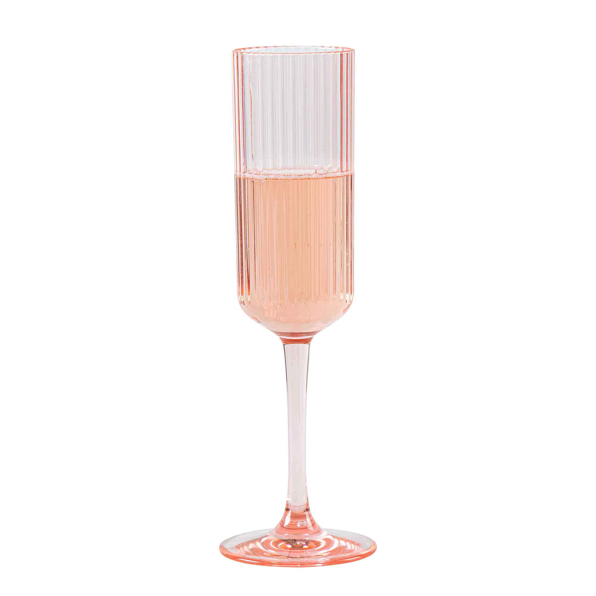 Bev Tek 6 oz Pink SAN Plastic Champagne Flute - 48 count box