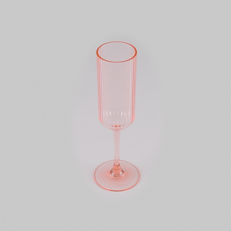 Bev Tek 6 oz Pink SAN Plastic Champagne Flute - 48 count box