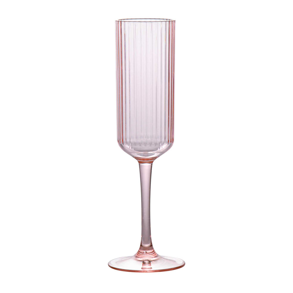 Bev Tek 6 oz Pink SAN Plastic Champagne Flute - 48 count box