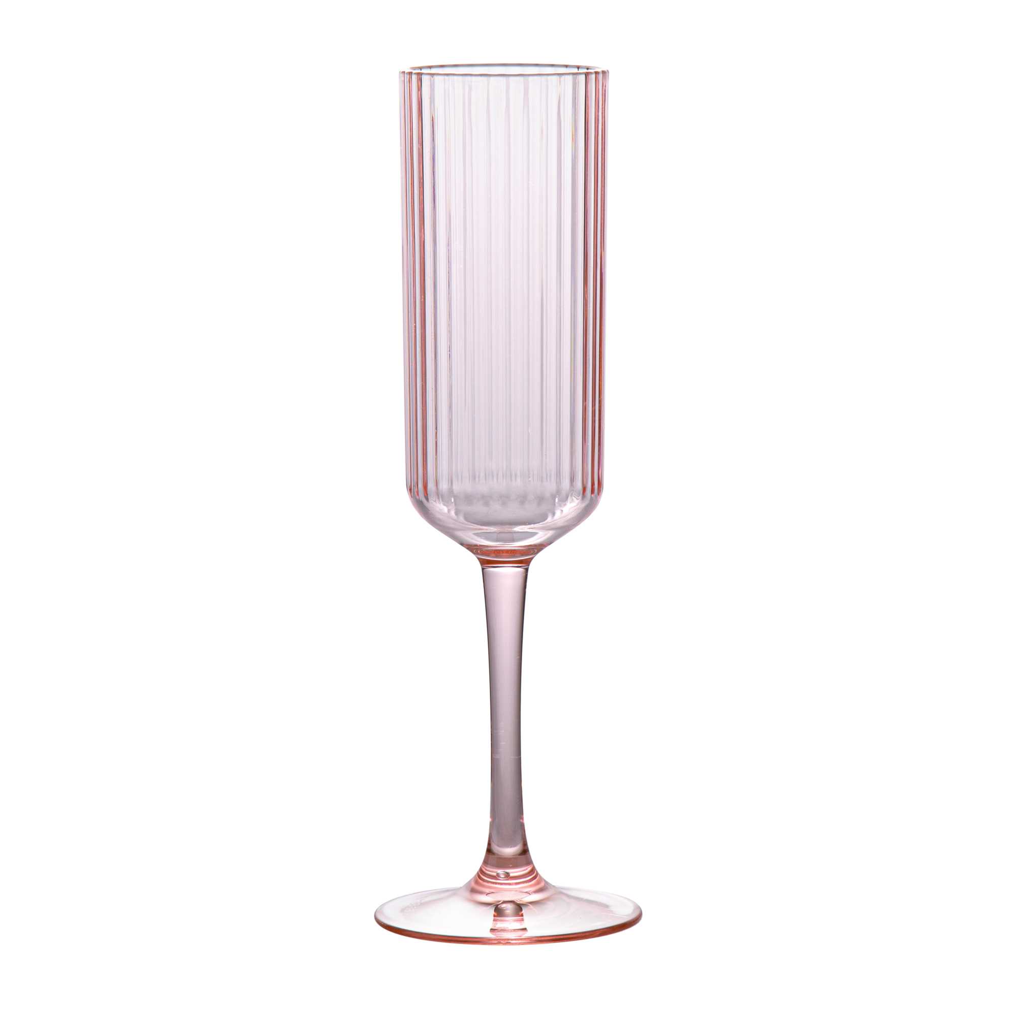 Bev Tek 6 oz Pink SAN Plastic Champagne Flute - 48 count box