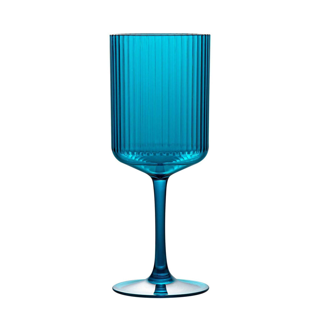 Bev Tek 12 oz Blue SAN Plastic Wine Glass - 6 count box