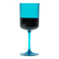 Bev Tek 12 oz Blue SAN Plastic Wine Glass - 6 count box