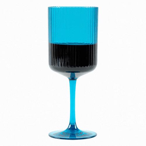 Bev Tek 12 oz Blue SAN Plastic Wine Glass - 48 count box