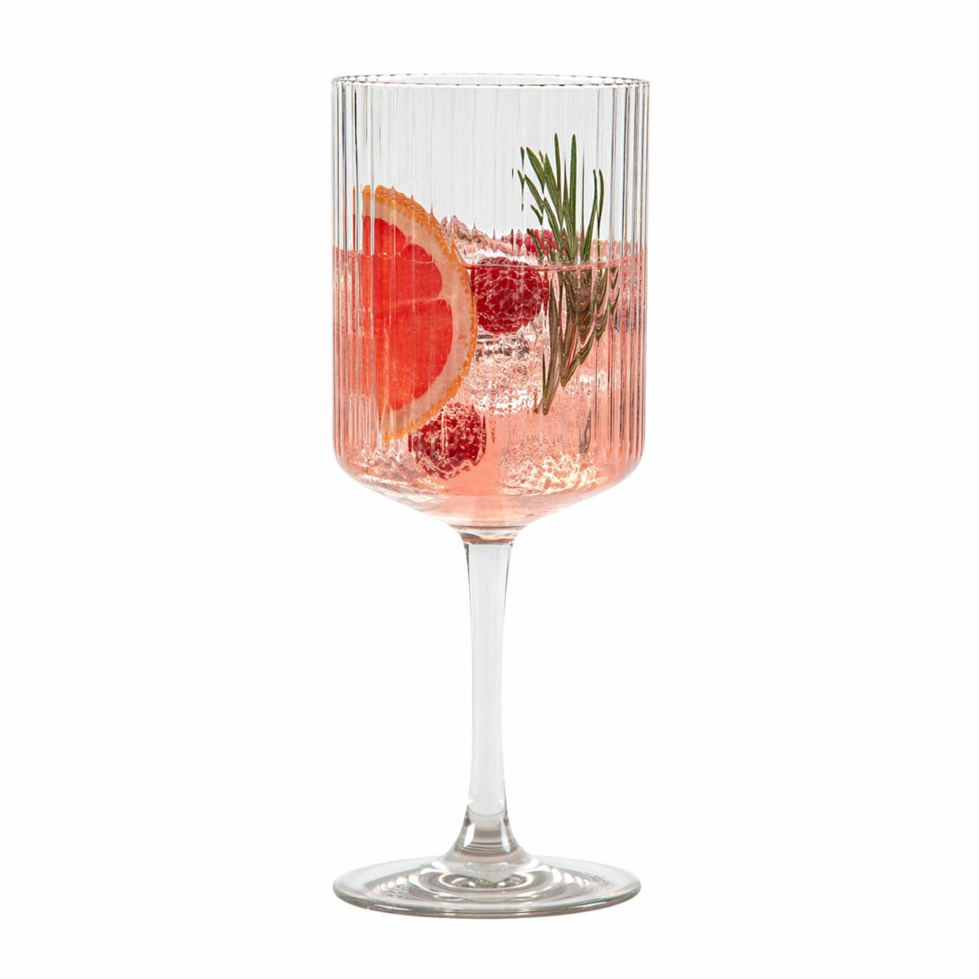 Bev Tek 12 oz Clear SAN Plastic Wine Glass - 6 count box