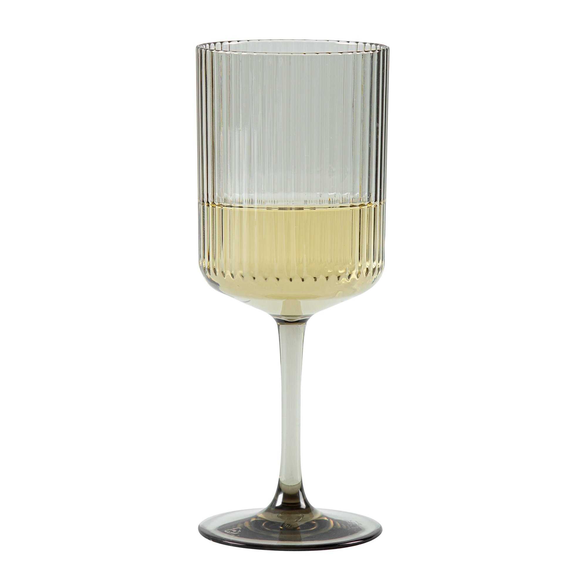 Bev Tek 12 oz Gray SAN Plastic Wine Glass - 6 count box