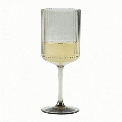 Bev Tek 12 oz Gray SAN Plastic Wine Glass - 48 count box