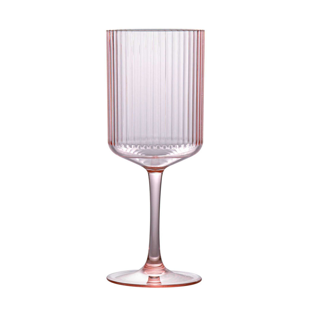Bev Tek 12 oz Pink SAN Plastic Wine Glass - 6 count box