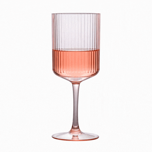 Bev Tek 12 oz Pink SAN Plastic Wine Glass - 6 count box