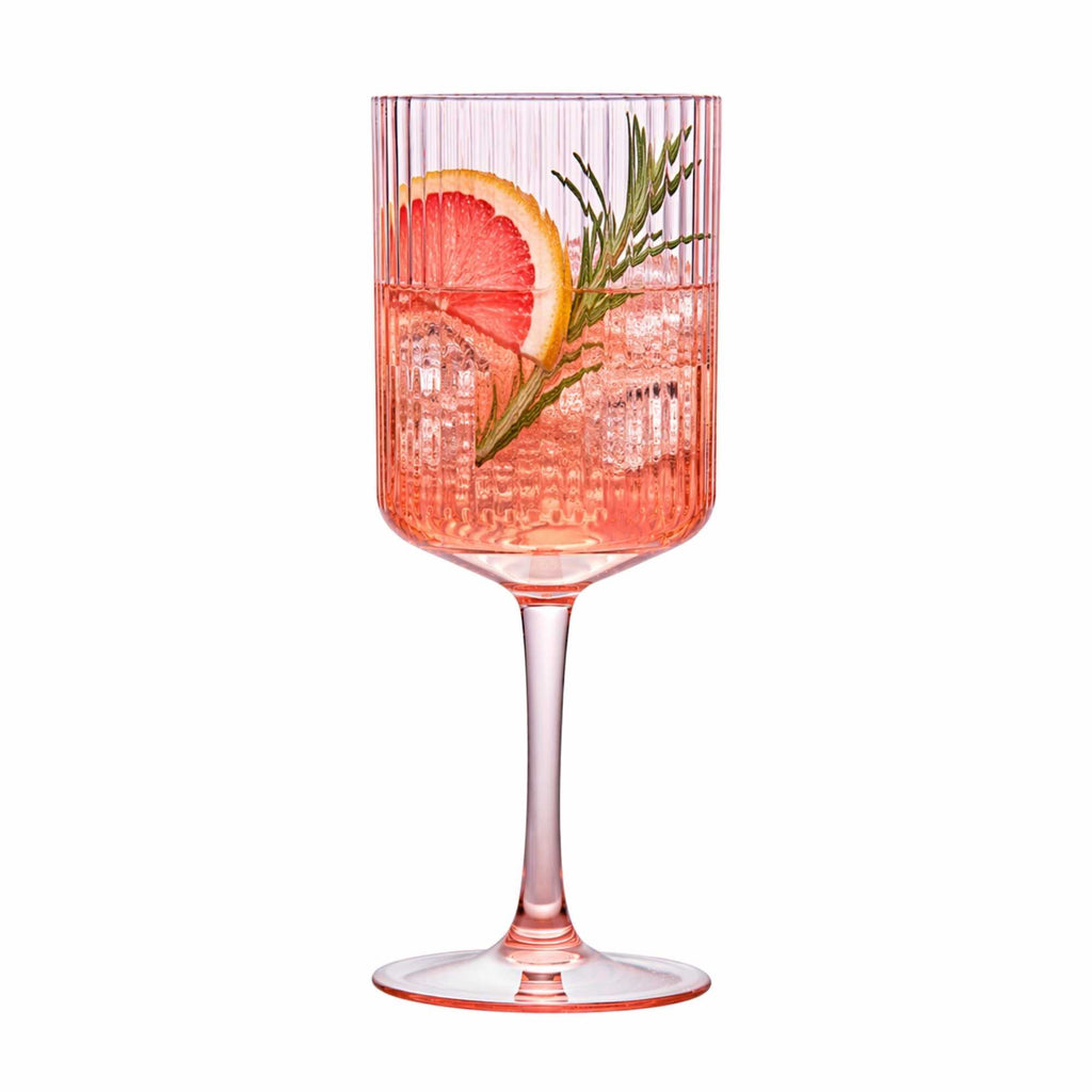 Bev Tek 12 oz Pink SAN Plastic Wine Glass - 48 count box