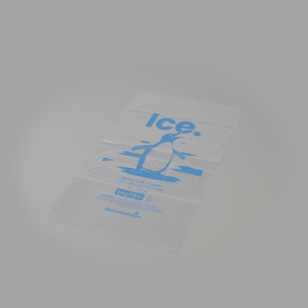 Bag Tek 10 Lb Clear Plastic Ice Bag - with Ice Print - 100 count box