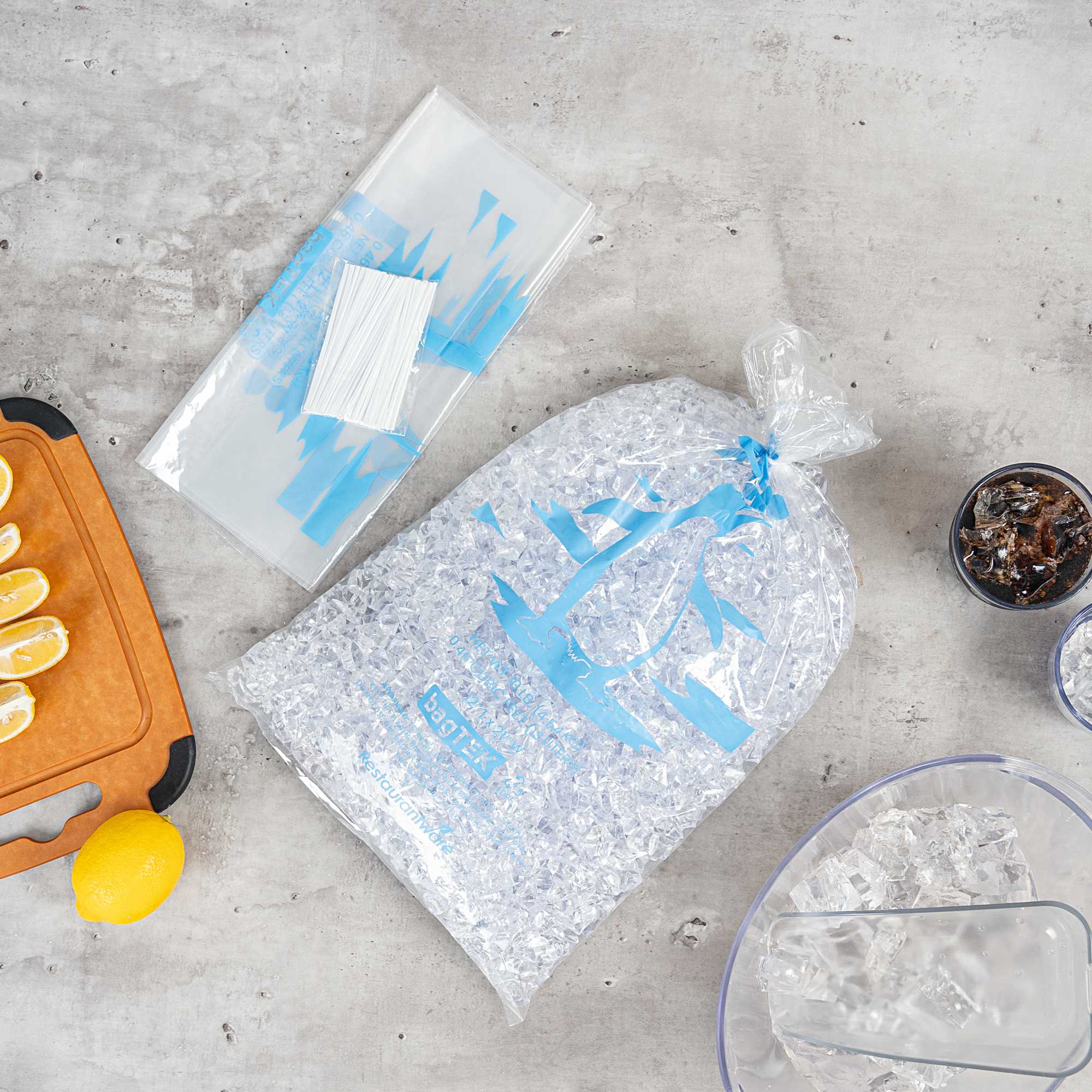 Bag Tek 10 Lb Clear Plastic Ice Bag - with Ice Print - 100 count box