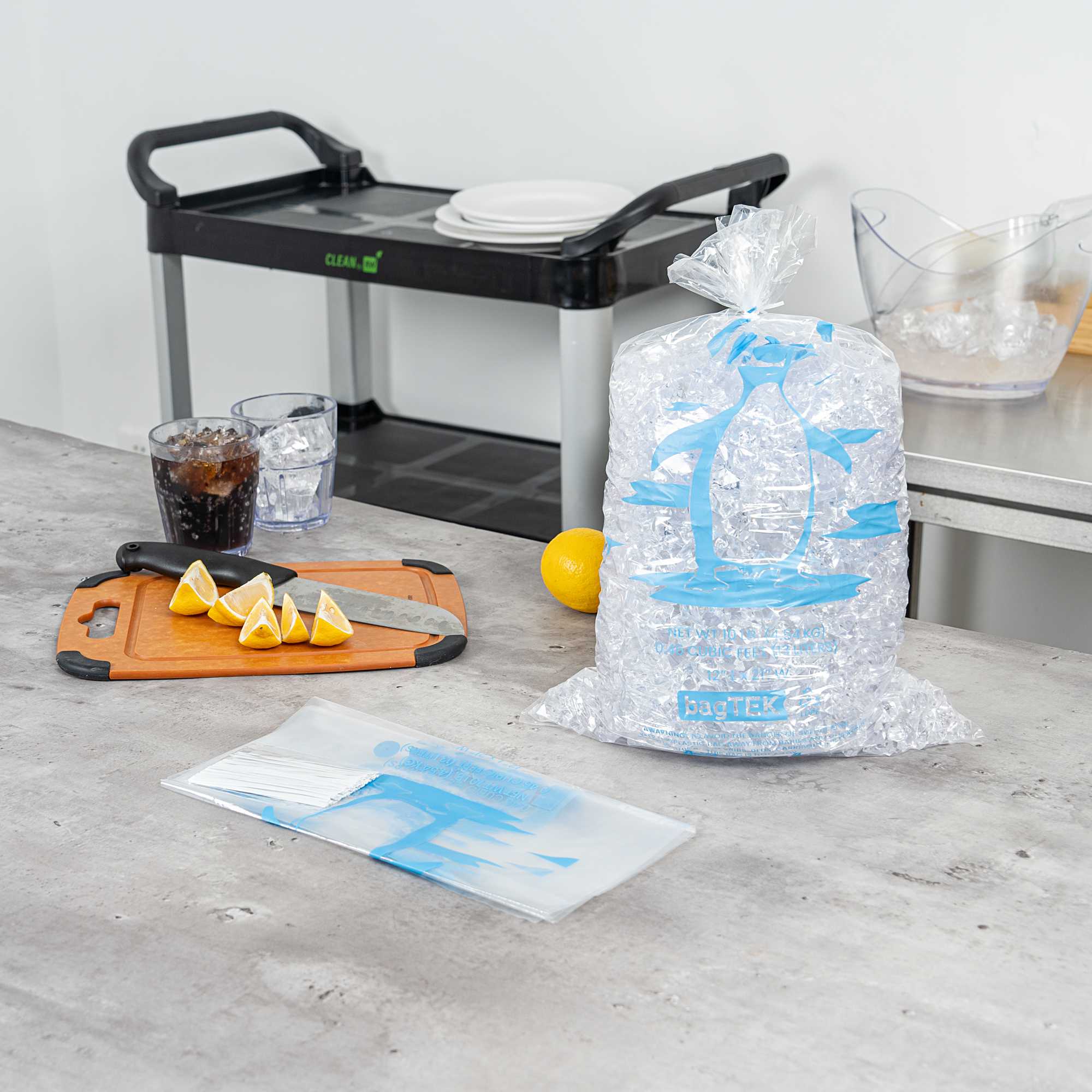 Bag Tek 10 Lb Clear Plastic Ice Bag - with Ice Print - 1000 count box