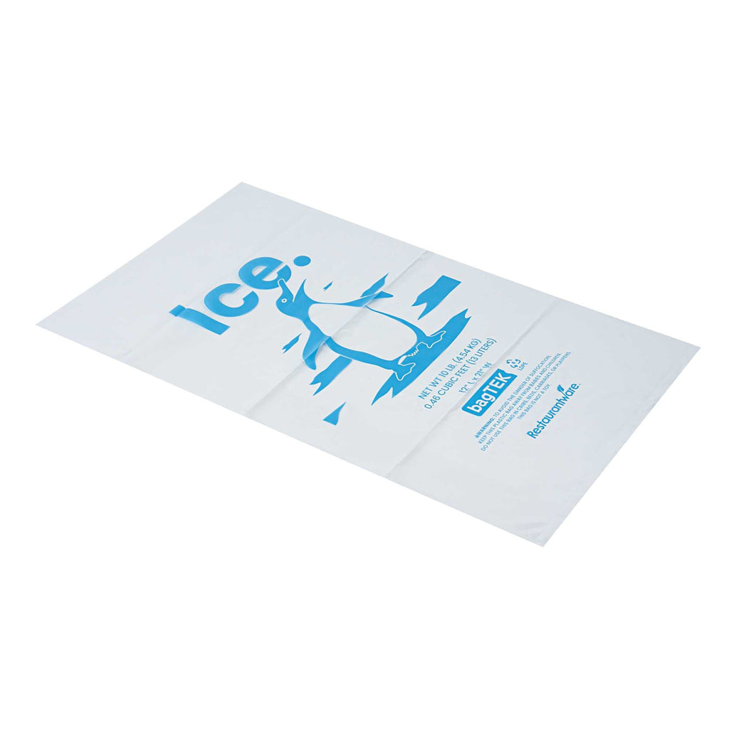 Bag Tek 10 Lb Clear Plastic Ice Bag - with Ice Print - 1000 count box