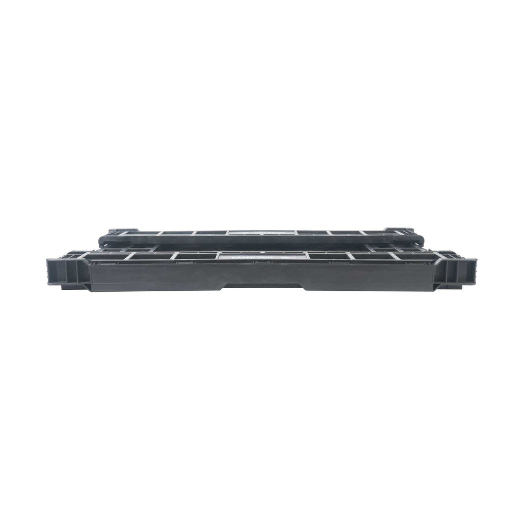 Cater Tek Rectangle Black Plastic Collapsible Crate - Vented, Stackable - 23 3/4" x 15 3/4" x 4 3/4" - 1 count box