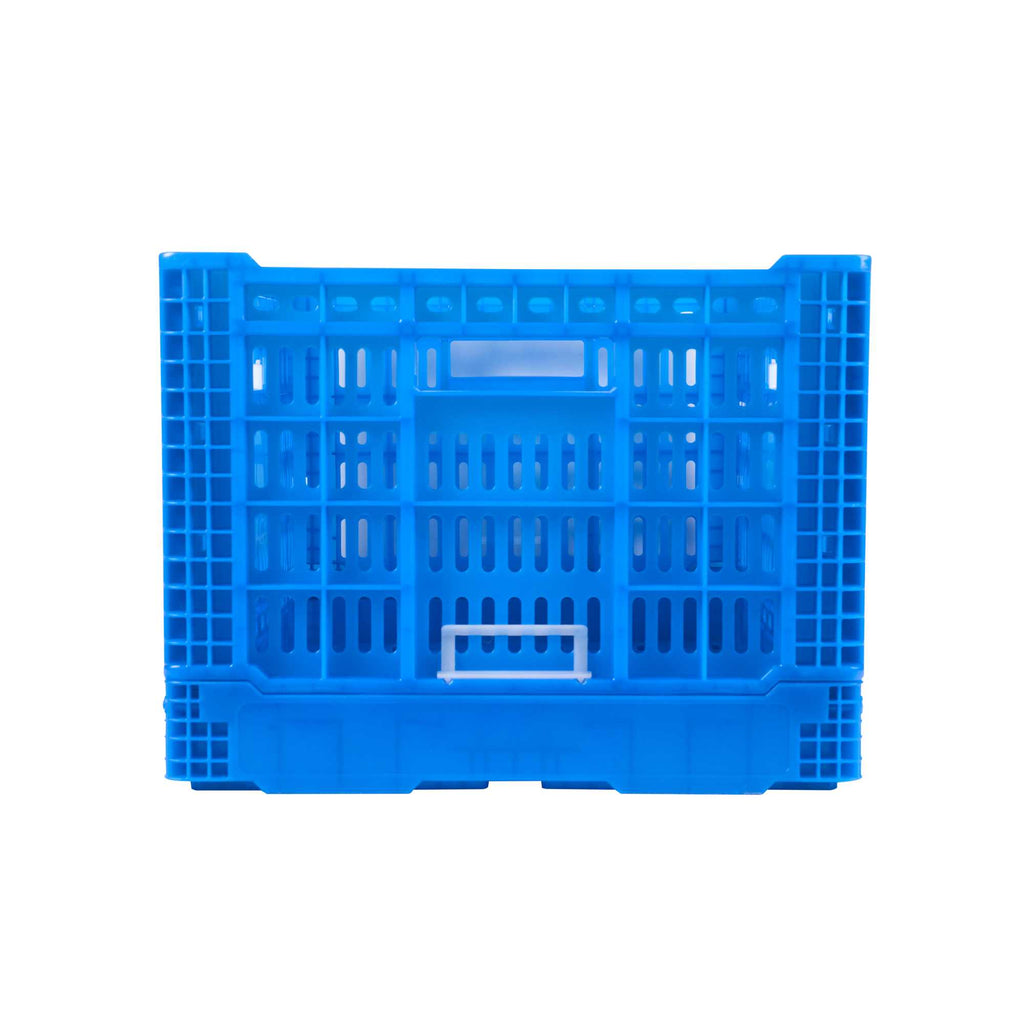 Cater Tek Rectangle Blue Plastic Collapsible Crate - Vented, Stackable - 23 3/4" x 15 3/4" x 11 3/4" - 1 count box