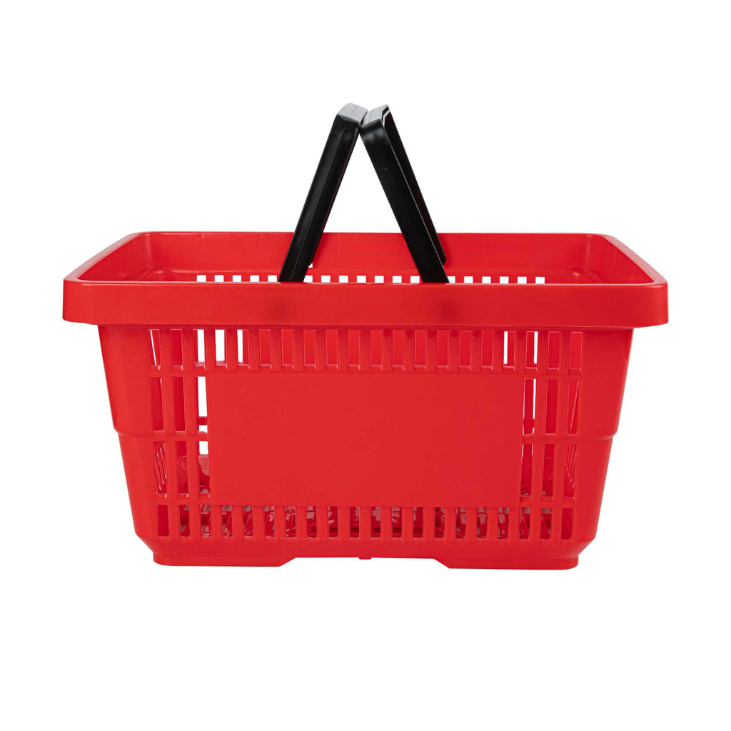 Shop Tek Red Plastic Grocery Market Shopping Basket - with Plastic Handles - 17" x 11 3/4" - 1 count box