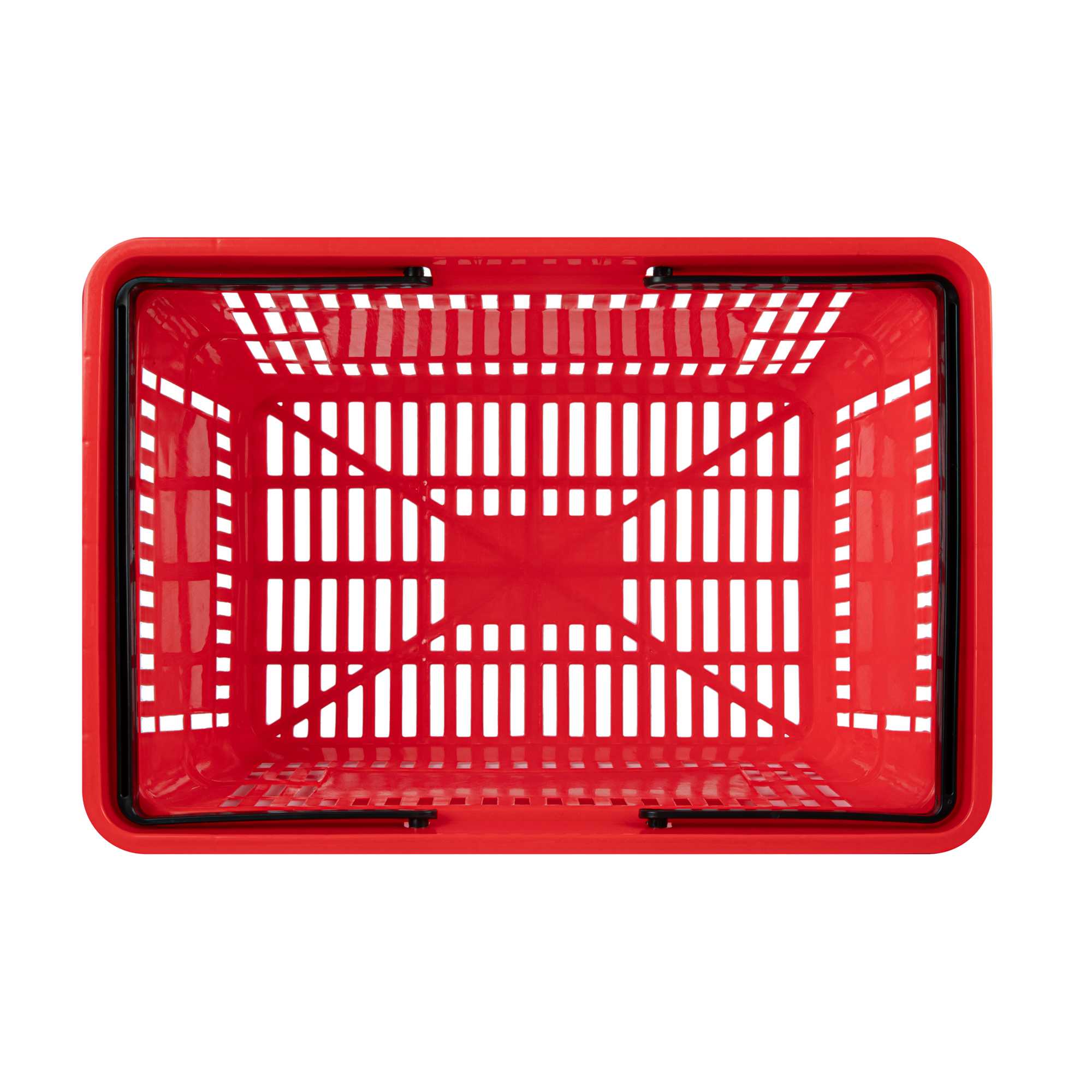 Shop Tek Red Plastic Grocery Market Shopping Basket - with Plastic Handles - 17" x 11 3/4" - 1 count box