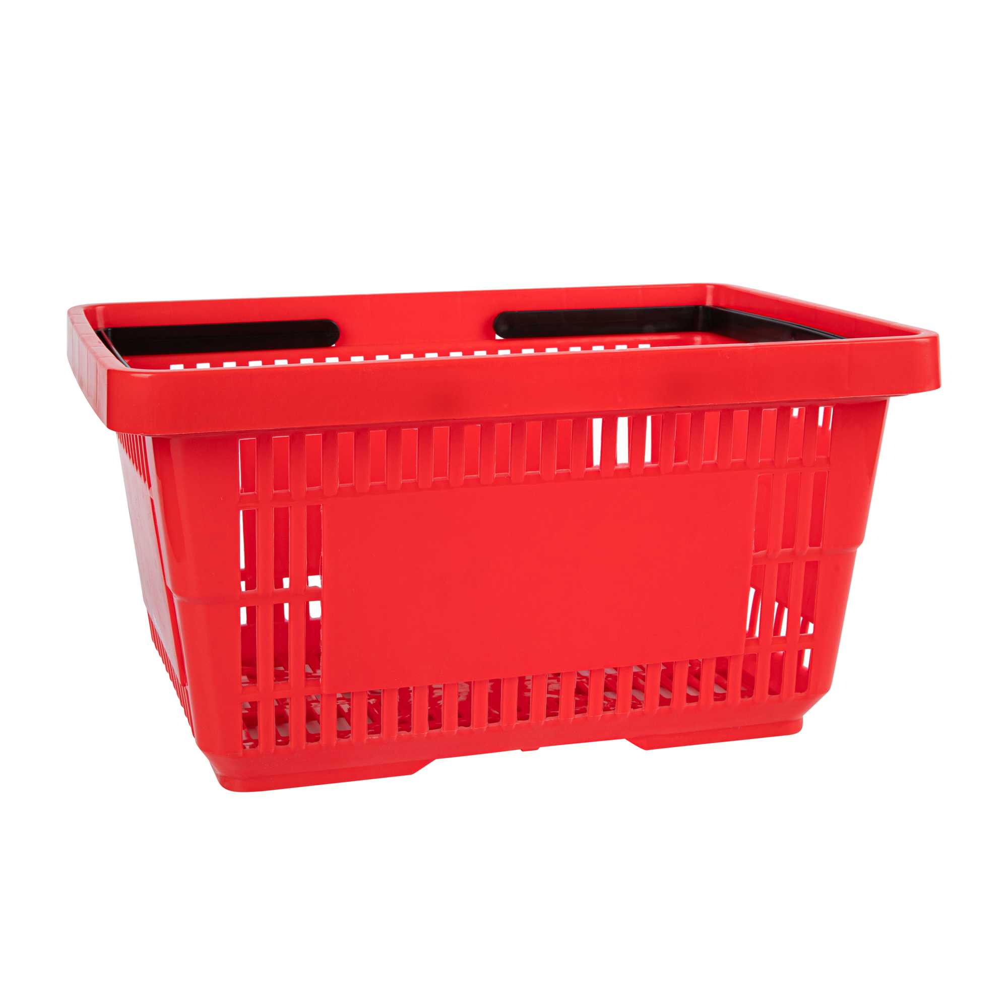 Shop Tek Red Plastic Grocery Market Shopping Basket - with Plastic Handles - 17" x 11 3/4" - 10 count box