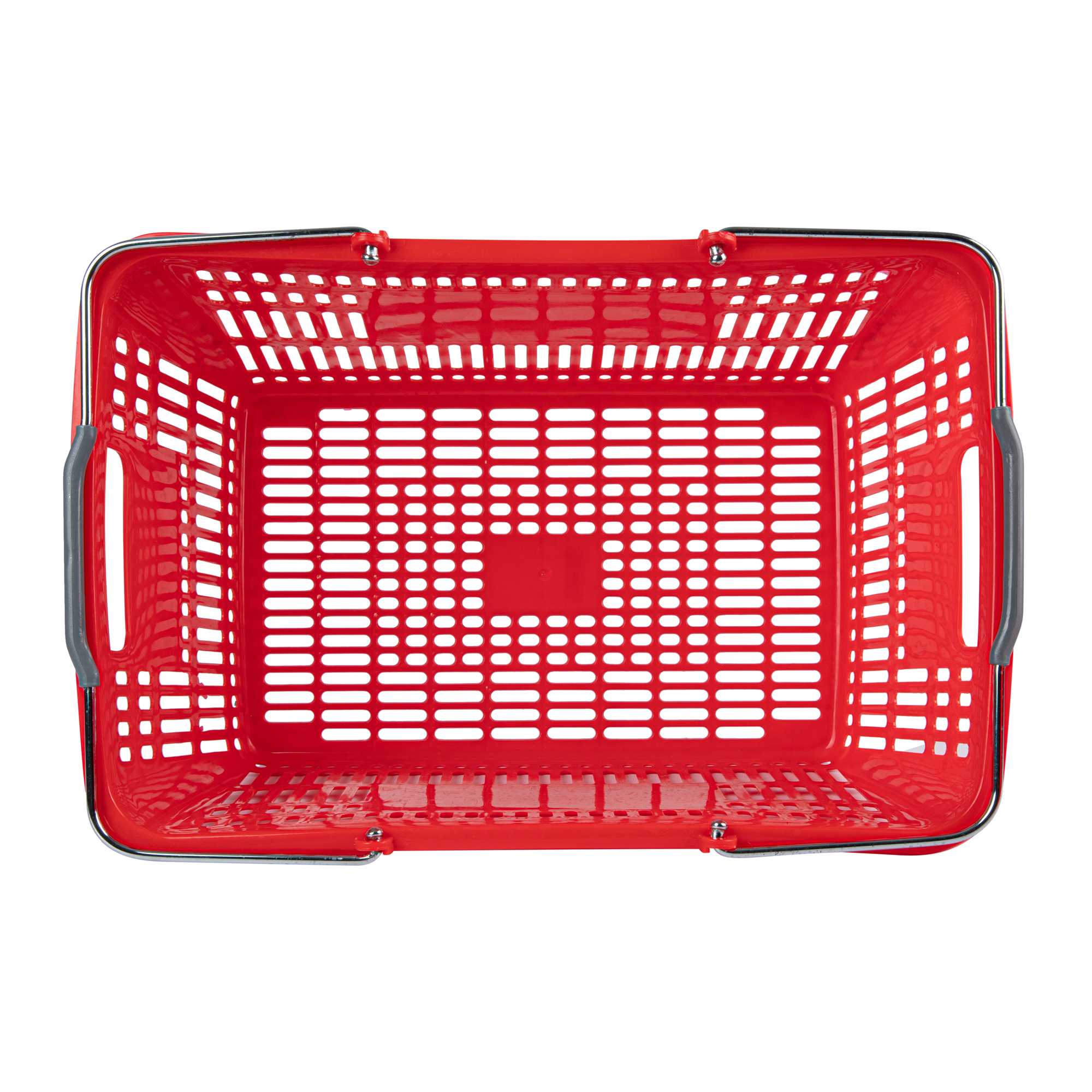 Shop Tek Red Plastic Grocery Market Shopping Basket - with Steel Handles - 19 1/4" x 13" - 1 count box
