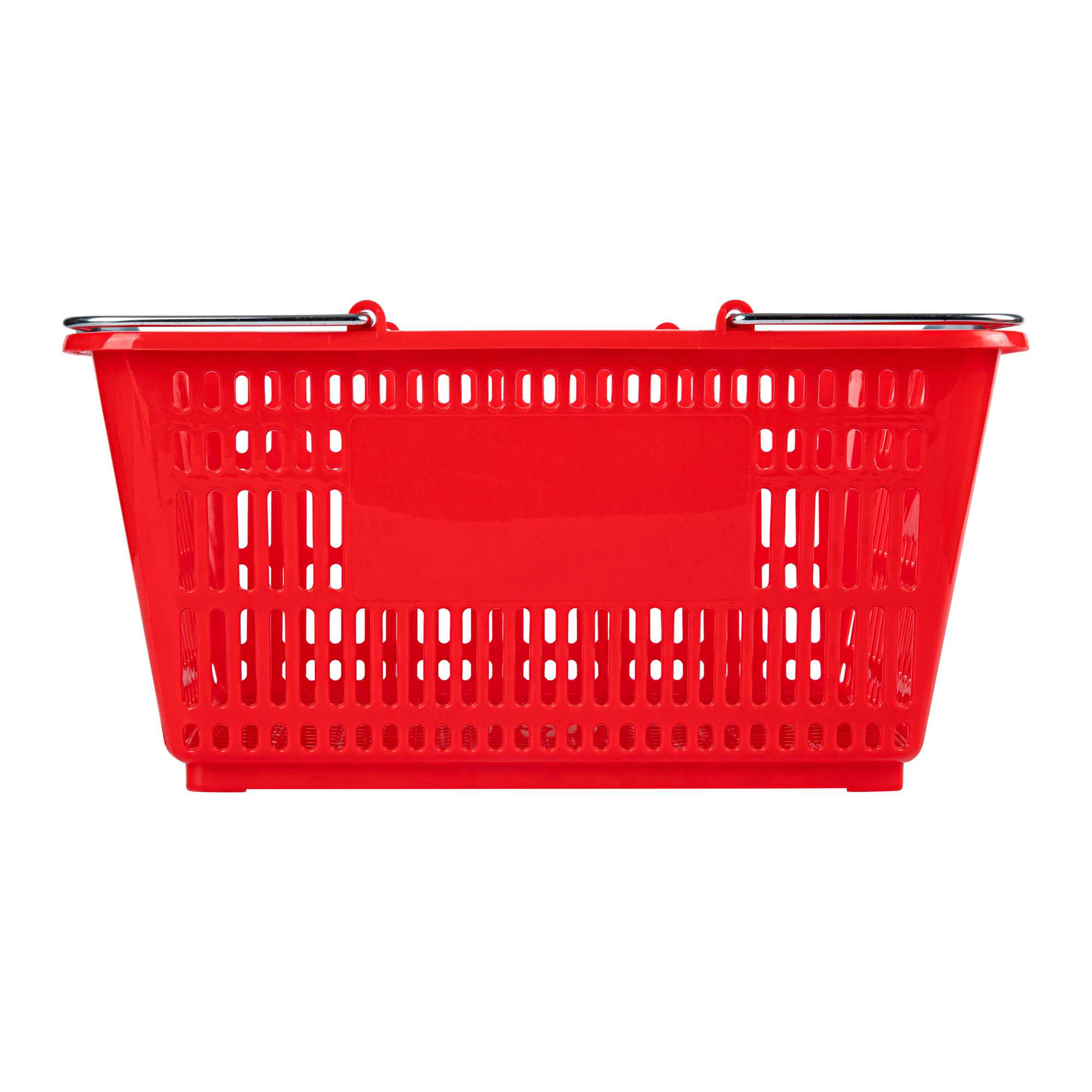 Shop Tek Red Plastic Grocery Market Shopping Basket - with Steel Handles - 19 1/4" x 13" - 10 count box