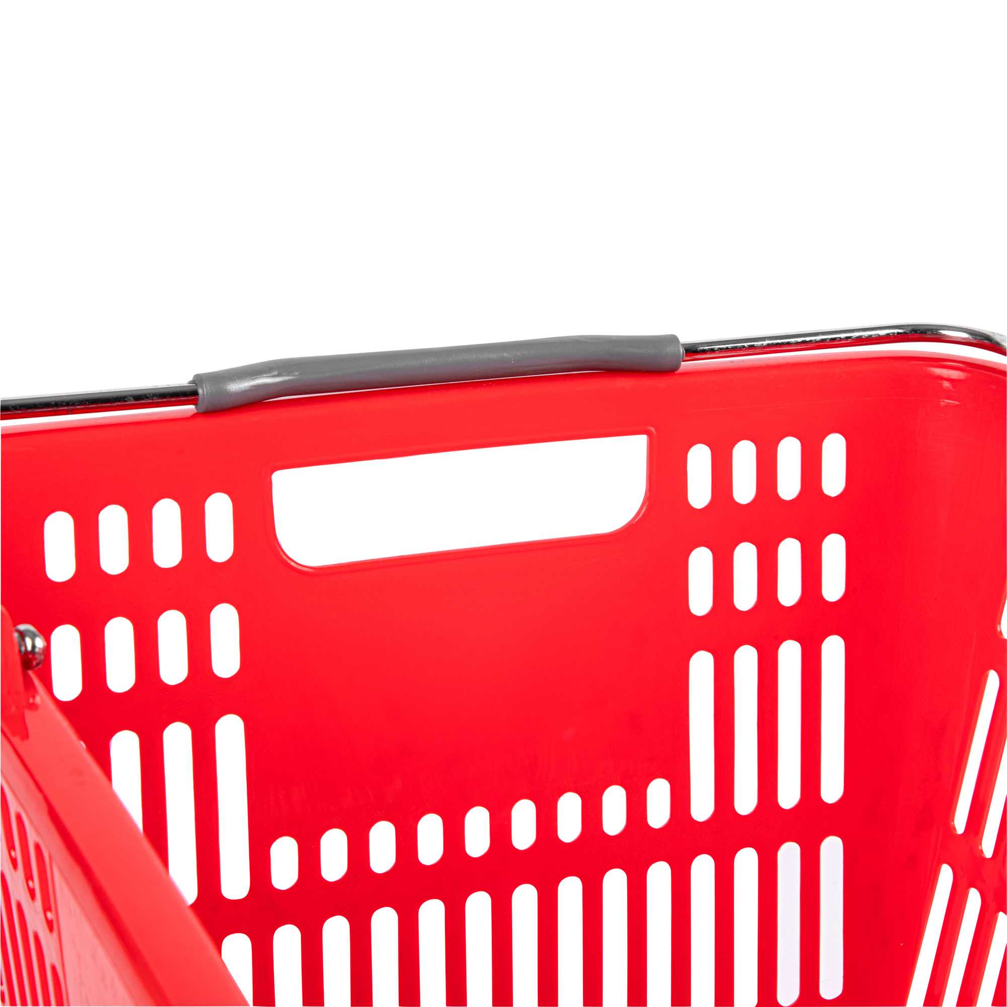 Shop Tek Red Plastic Grocery Market Shopping Basket - with Steel Handles - 19 1/4" x 13" - 10 count box