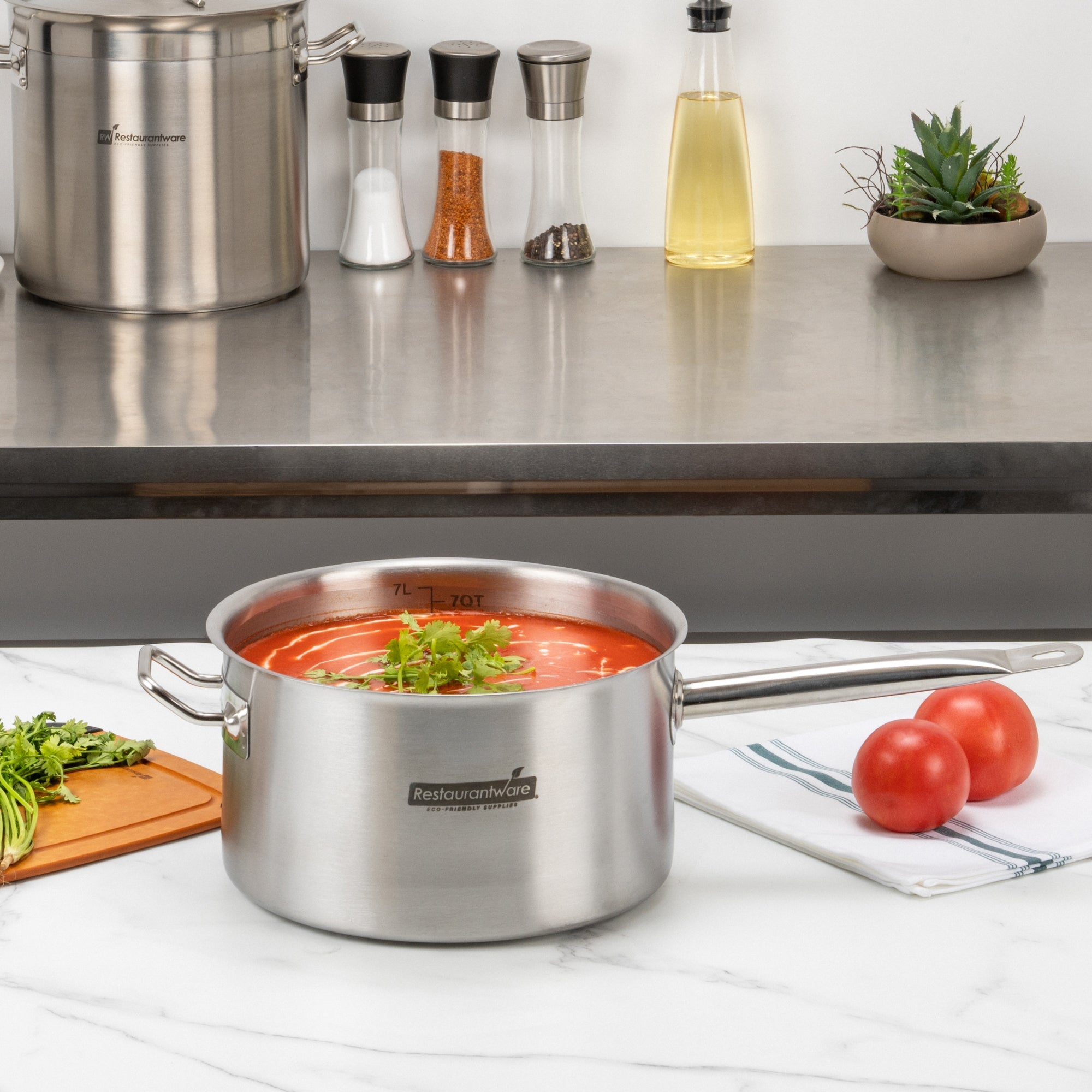 Met Lux 7.5 qt Stainless Steel Sauce Pan - Induction Ready, Dual Handle - 1 count box