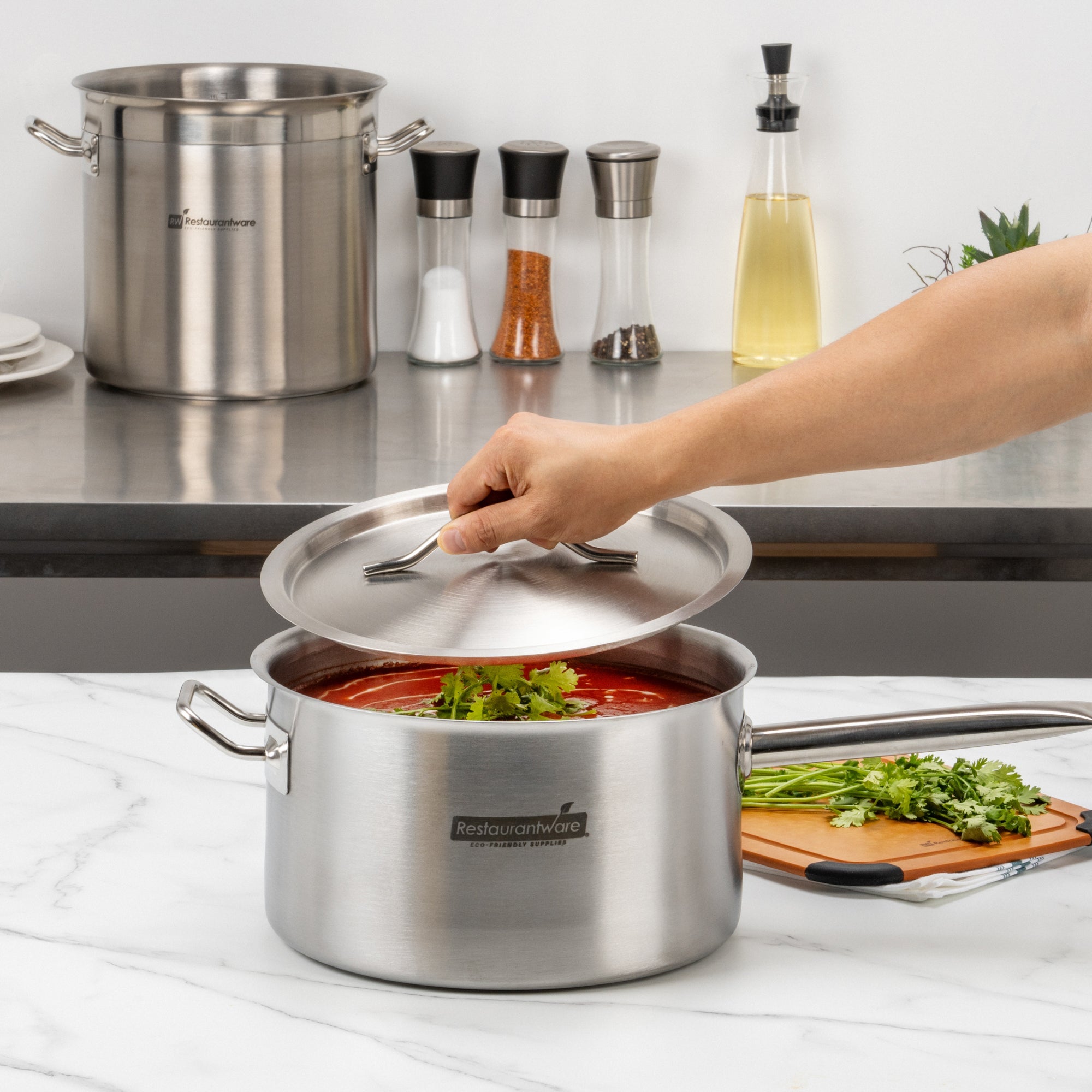 Met Lux 7.5 qt Stainless Steel Sauce Pan - Induction Ready, Dual Handle - 1 count box