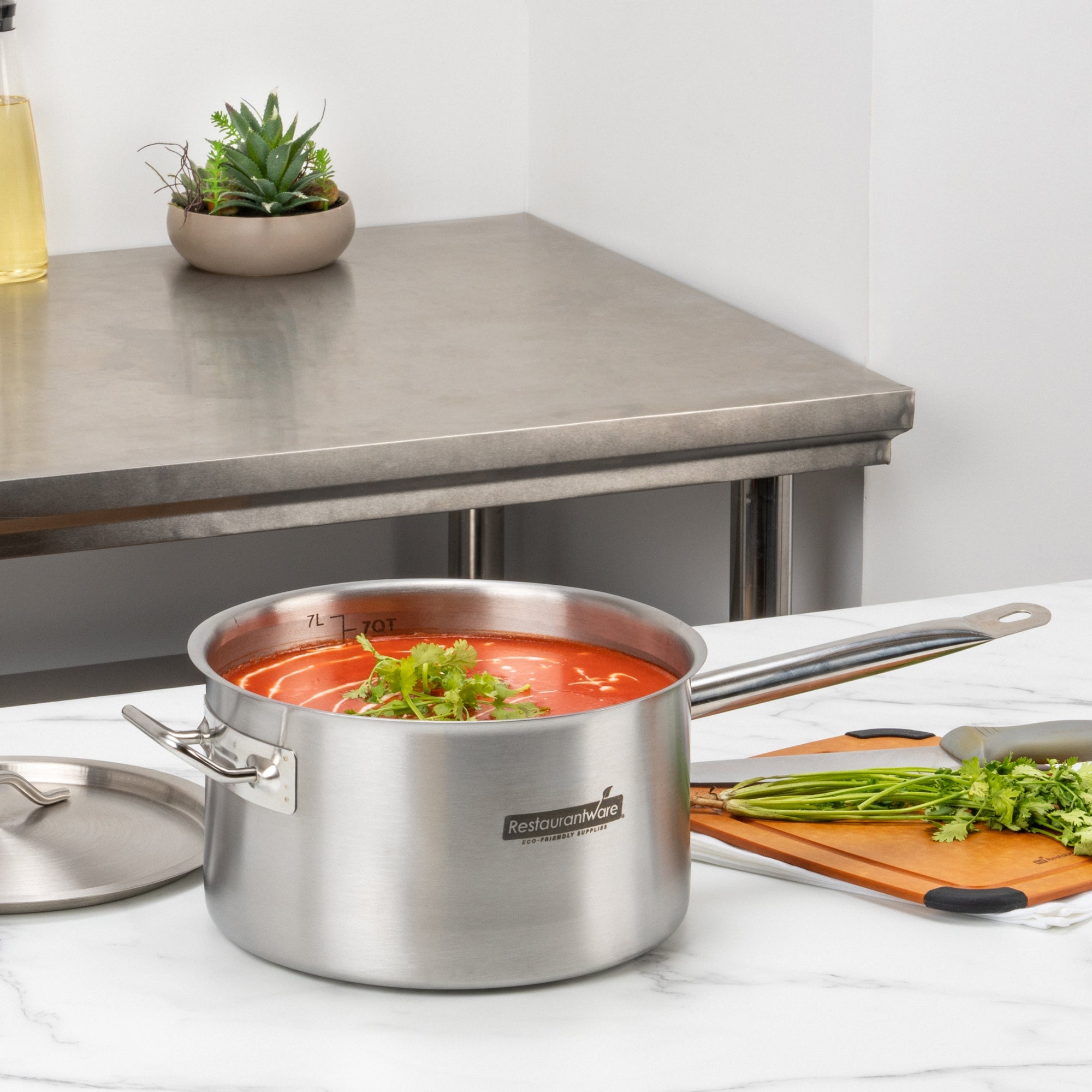 Met Lux 7.5 qt Stainless Steel Sauce Pan - Induction Ready, Dual Handle - 1 count box