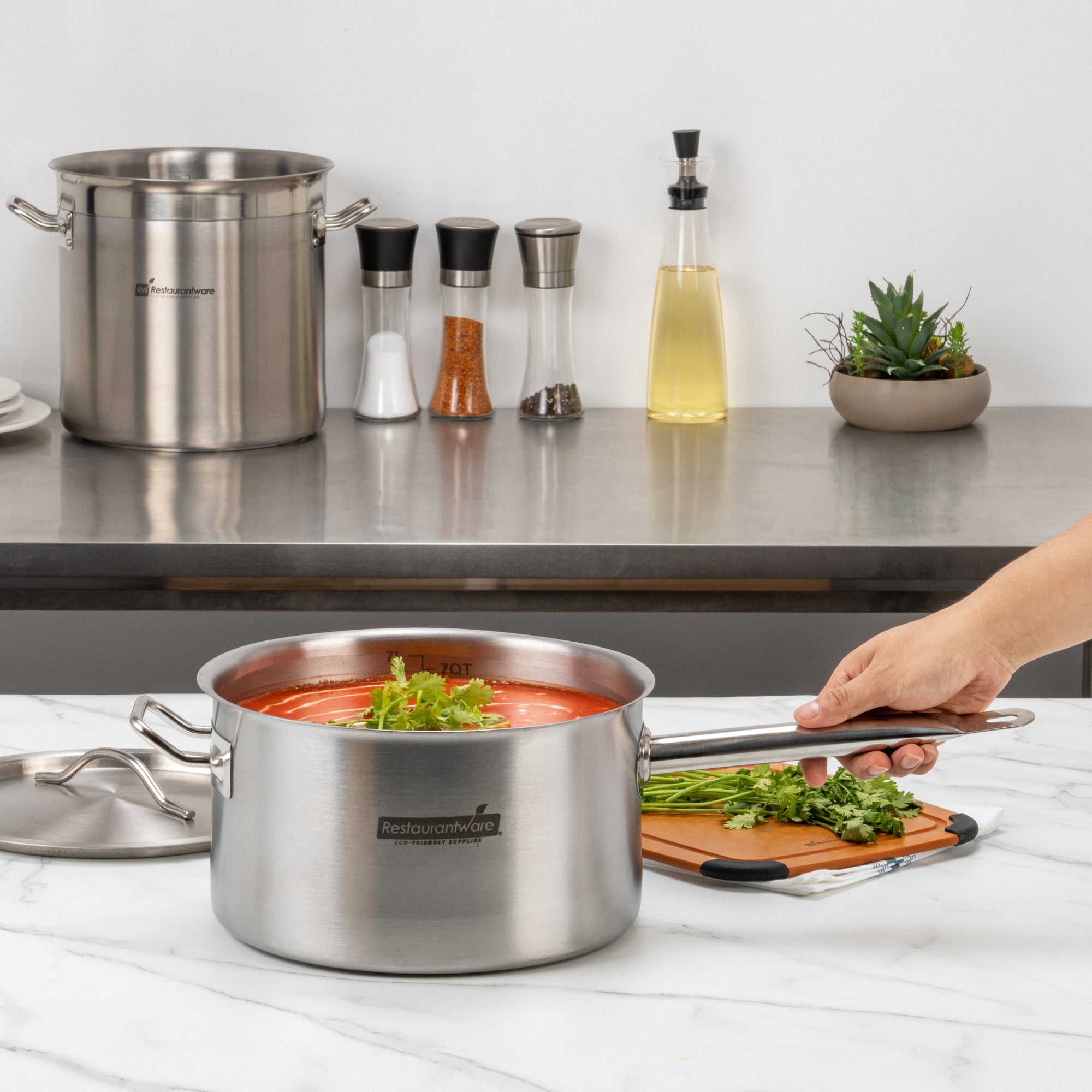 Met Lux 7.5 qt Stainless Steel Sauce Pan - Induction Ready, Dual Handle - 1 count box